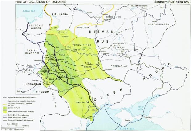 Volhynia and Galicia Historical Map